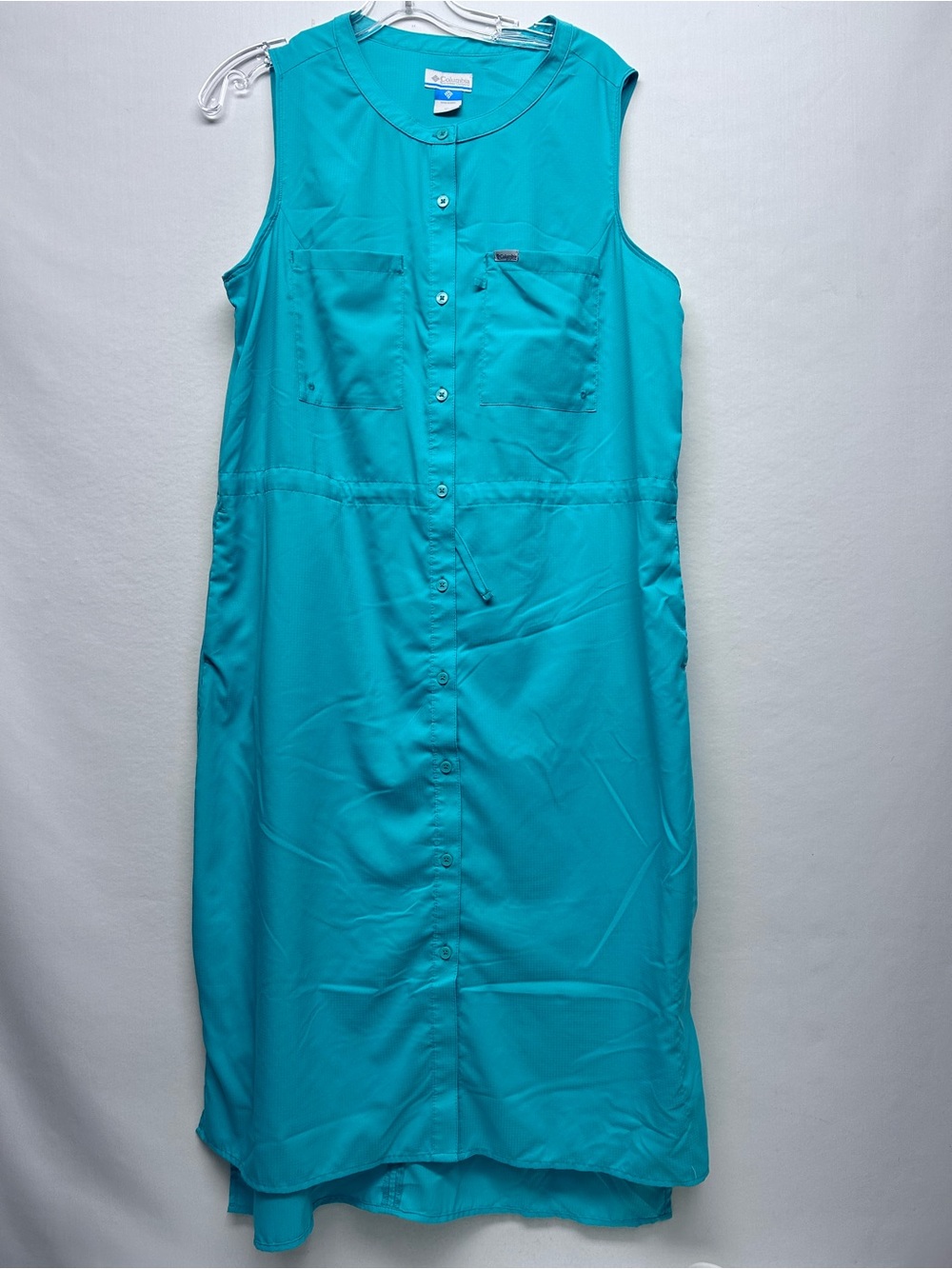 Columbia Women's Teal  Sleeveless Button-Front Dress